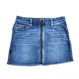 We the Free | Denim Blue Wash Front Zip Skirt